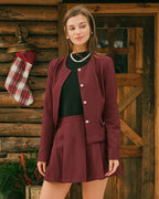 Single Breasted Jacket in Wine Red