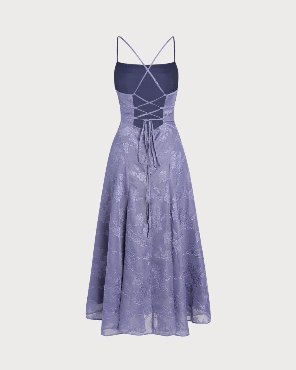 Blue Jacquard Maxi Dress with Slip Design