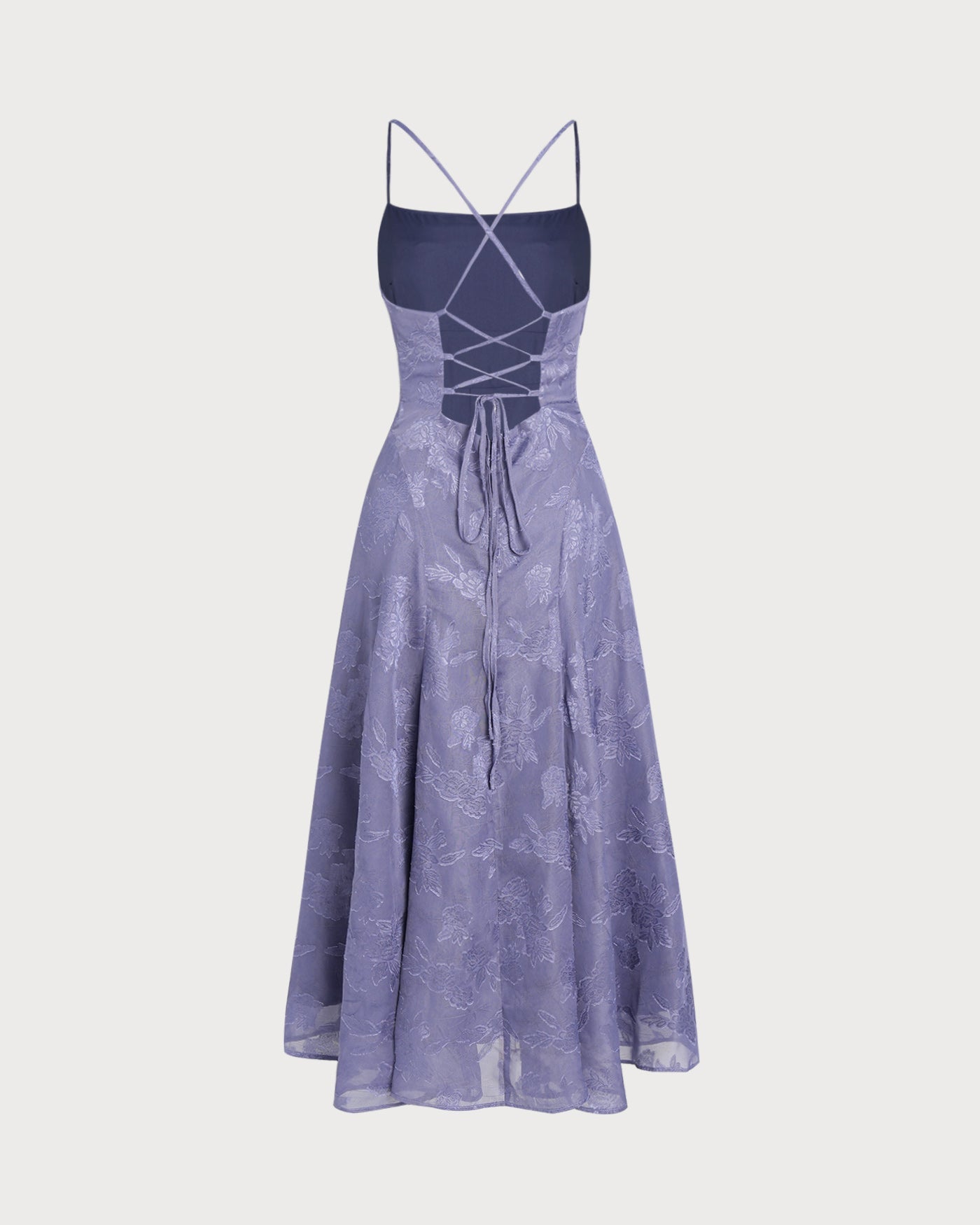 Blue Jacquard Maxi Dress with Slip Design