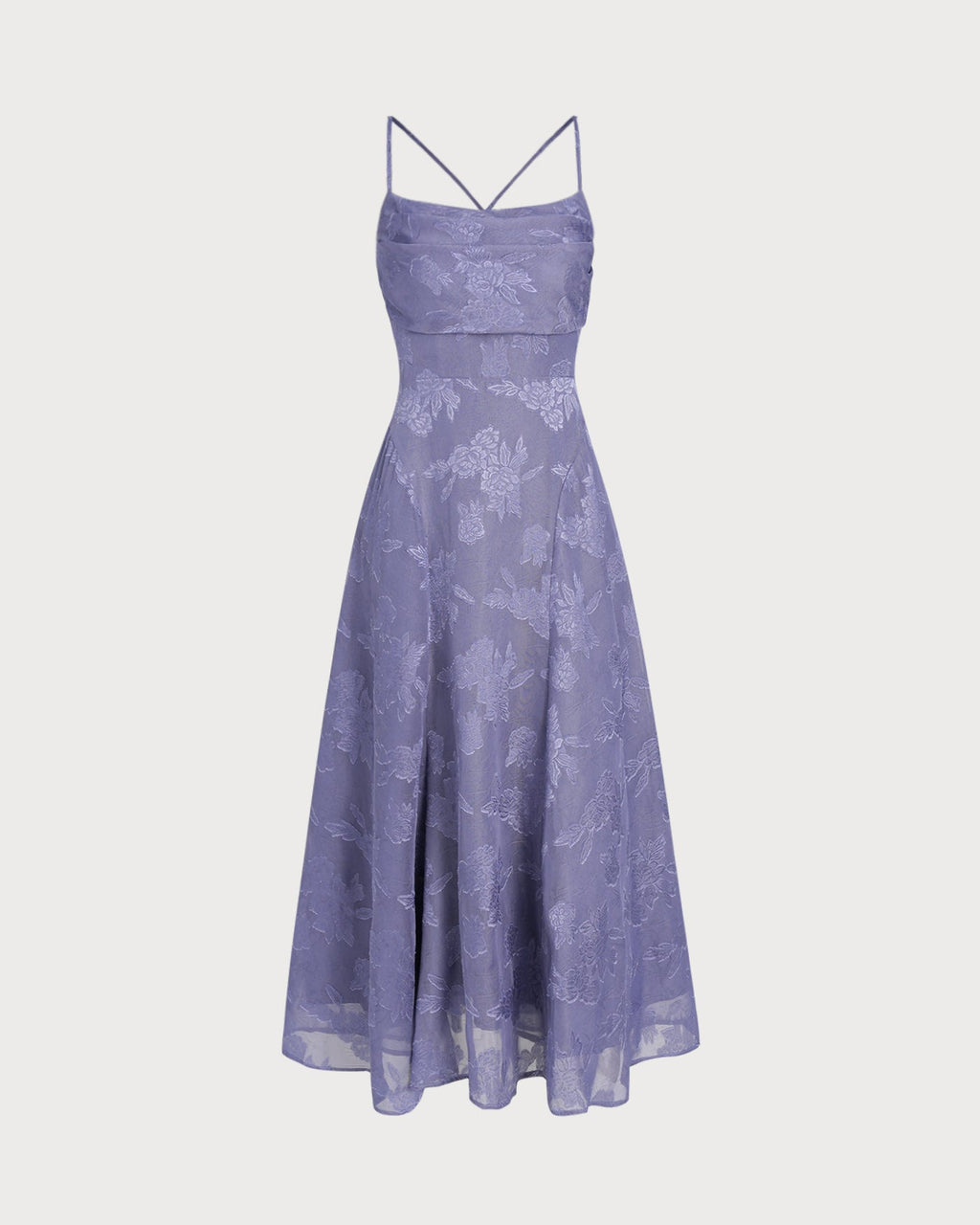 Blue Jacquard Maxi Dress with Slip Design