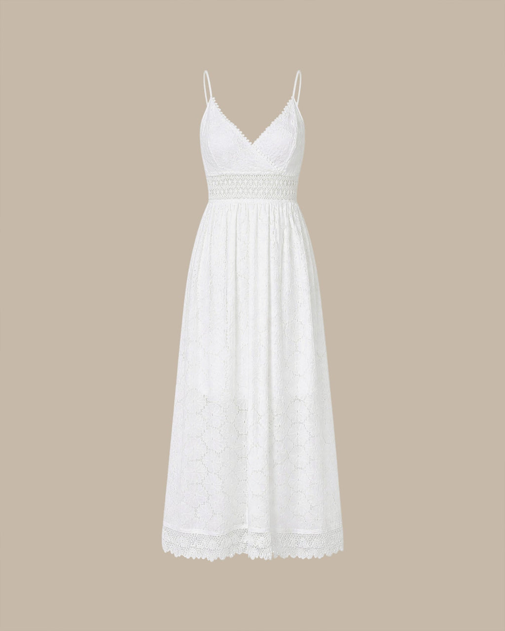 White Textured Cut-Out Maxi Dress