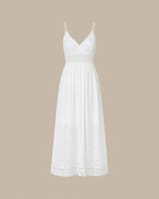 White Textured Cut-Out Maxi Dress