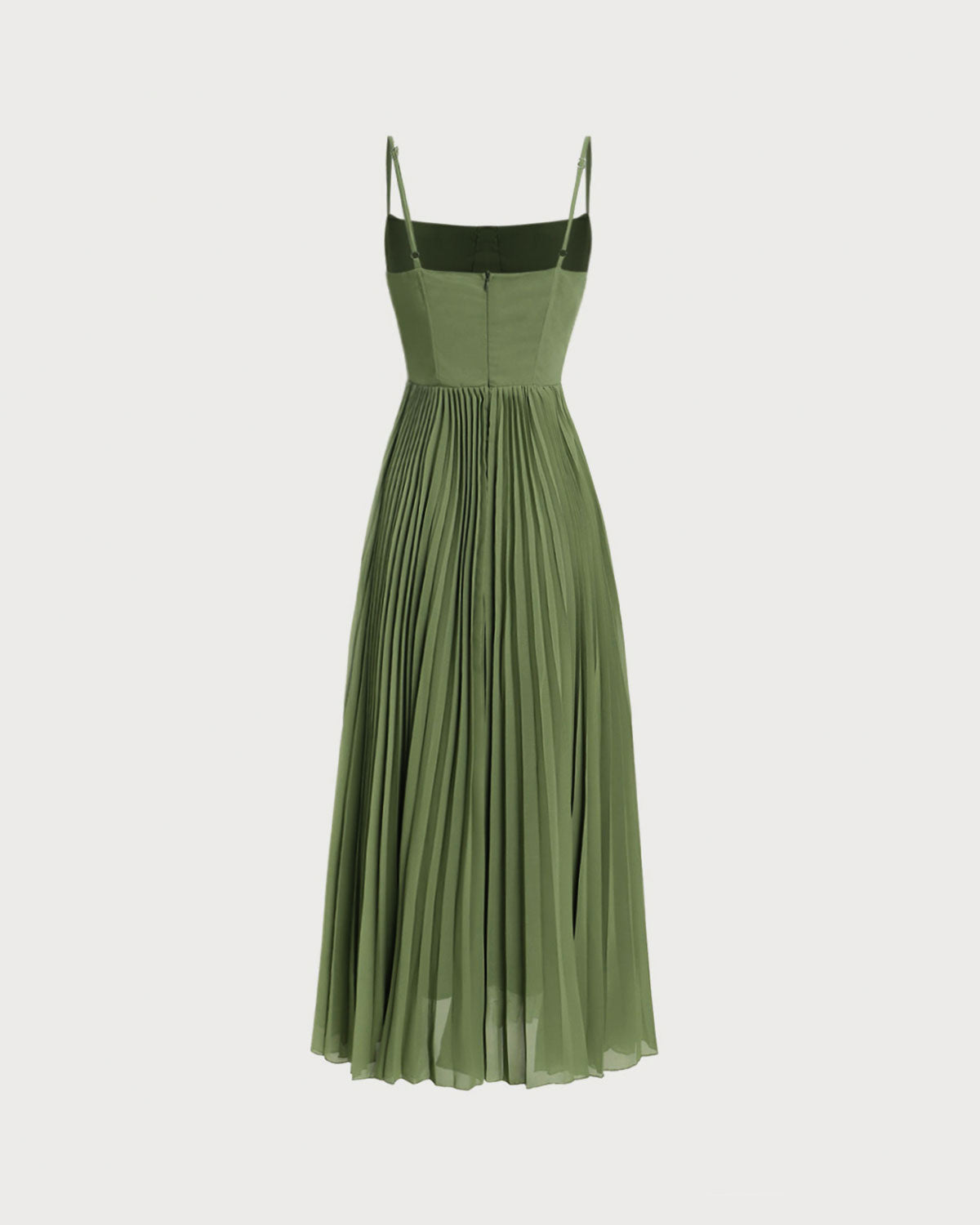 Flowy Maxi Dress with Sweetheart Neckline in Green