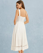 Maxi Dress with White Lace Accents