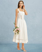 Maxi Dress with White Lace Accents