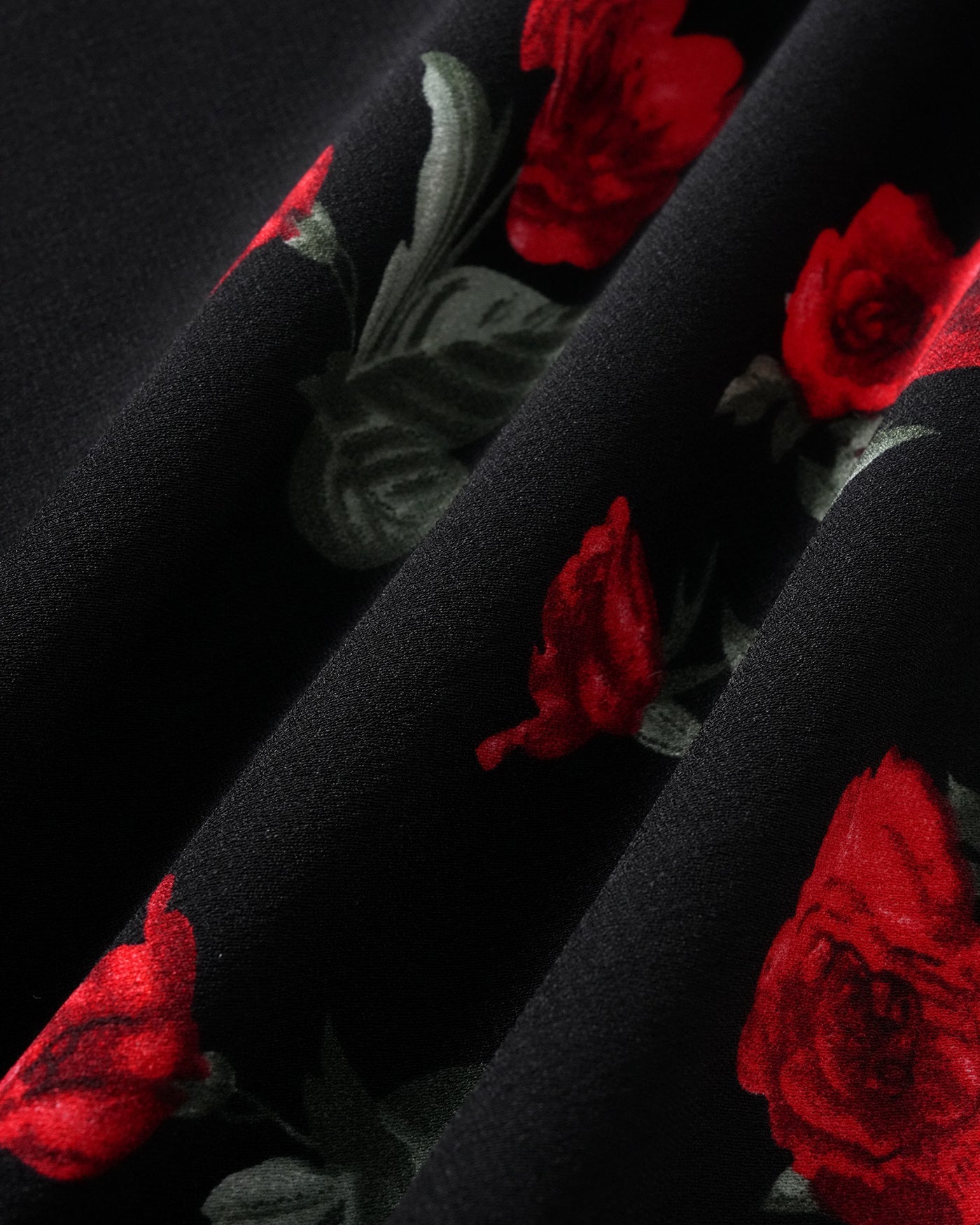 Floral Print V-Neck Maxi Dress in Black