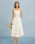 Maxi Dress with White Lace Accents