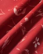 Floral Slit Maxi Dress with Red Boat Neck