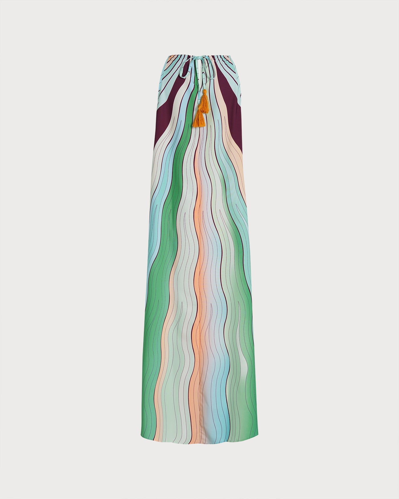 Geometric Print Maxi Dress with Round Neck
