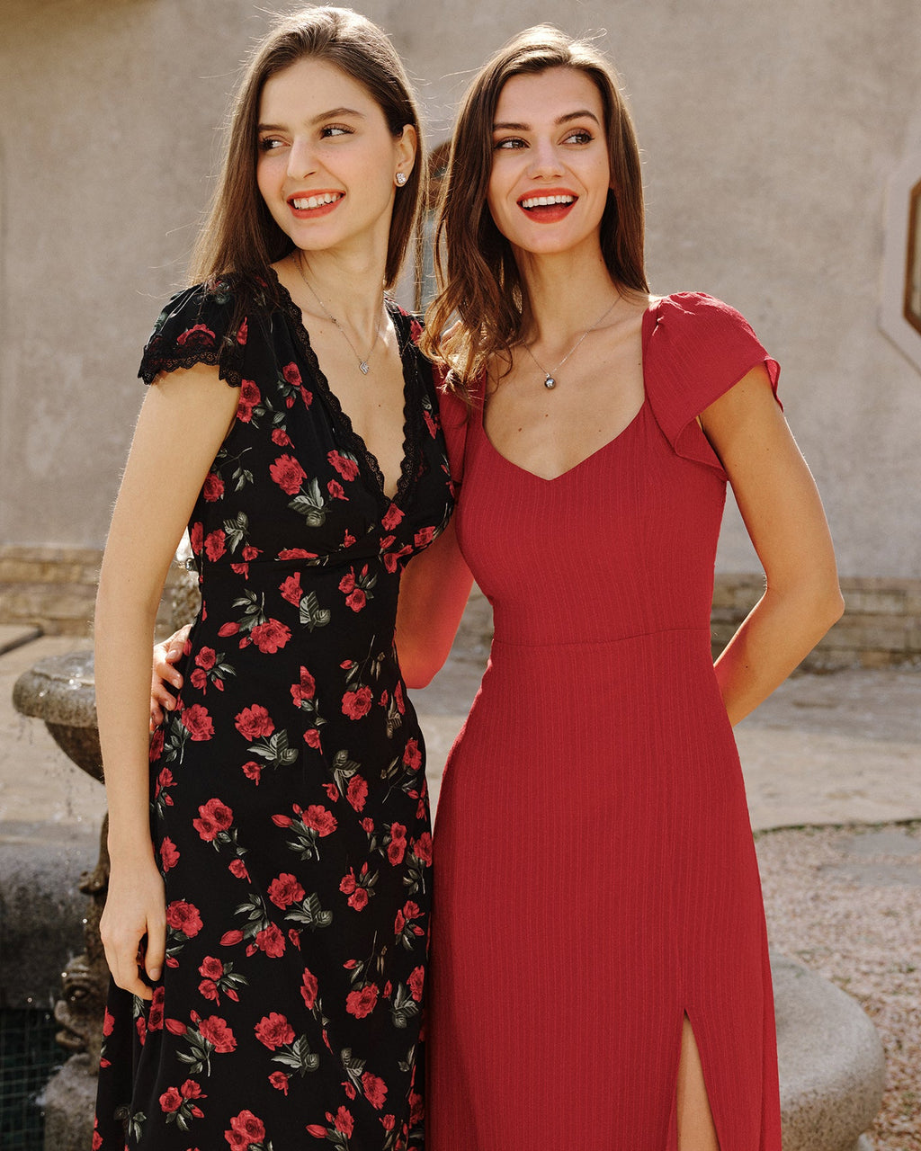 Crimson Sweetheart Neck Jacquard Maxi Gown