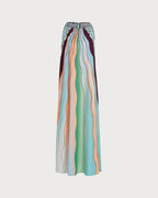 Geometric Print Maxi Dress with Round Neck
