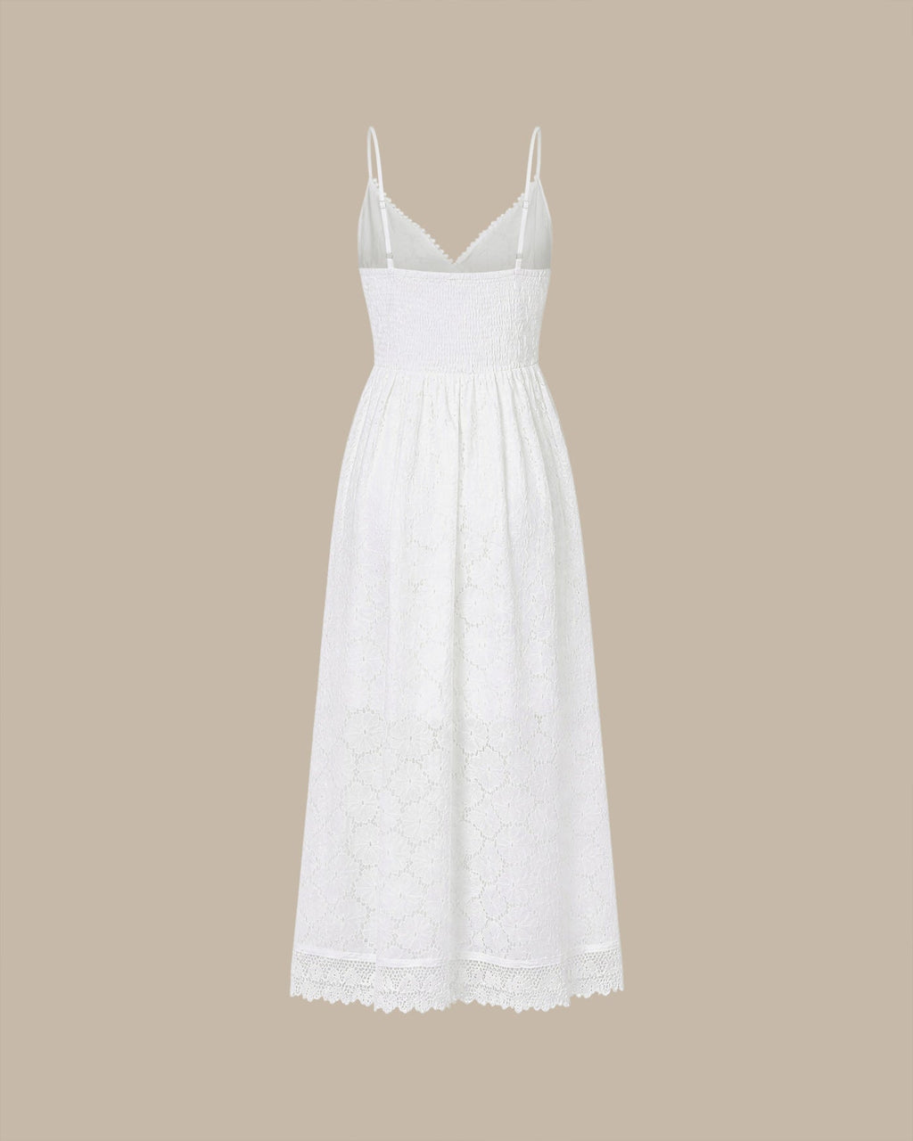 White Textured Cut-Out Maxi Dress