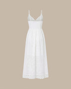 White Textured Cut-Out Maxi Dress