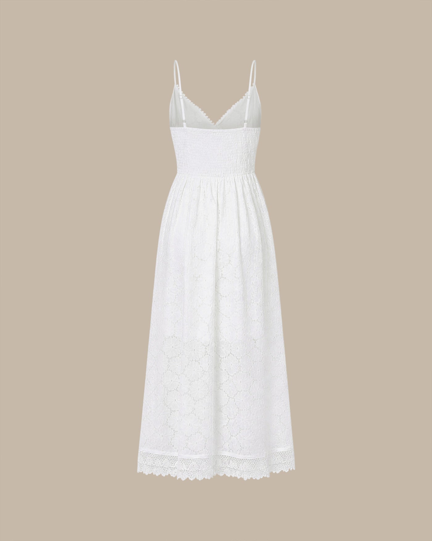 White Textured Cut-Out Maxi Dress