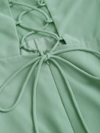 Backless Green A-Line Maxi Slip Dress