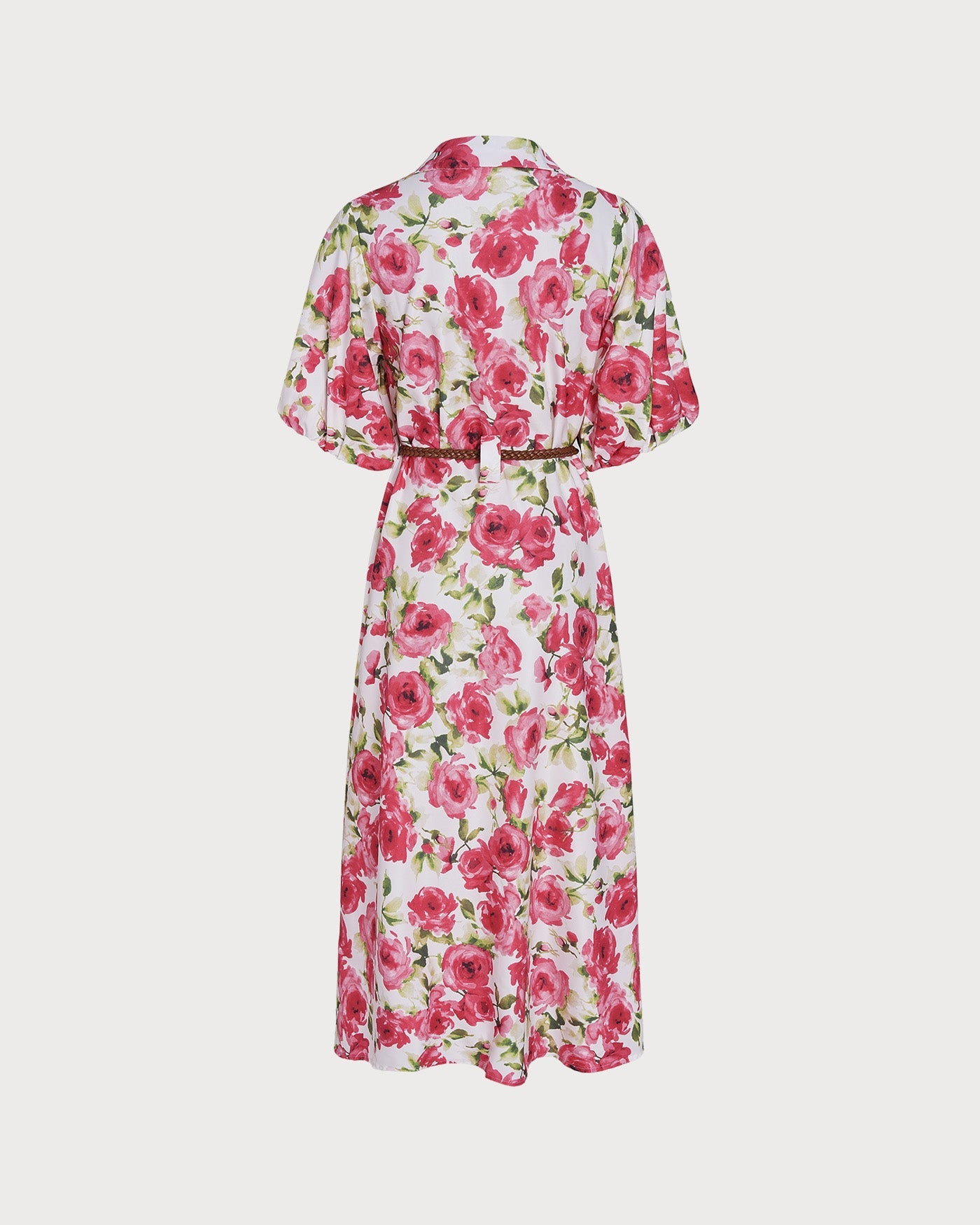 Floral Maxi Dress with Pink Collar