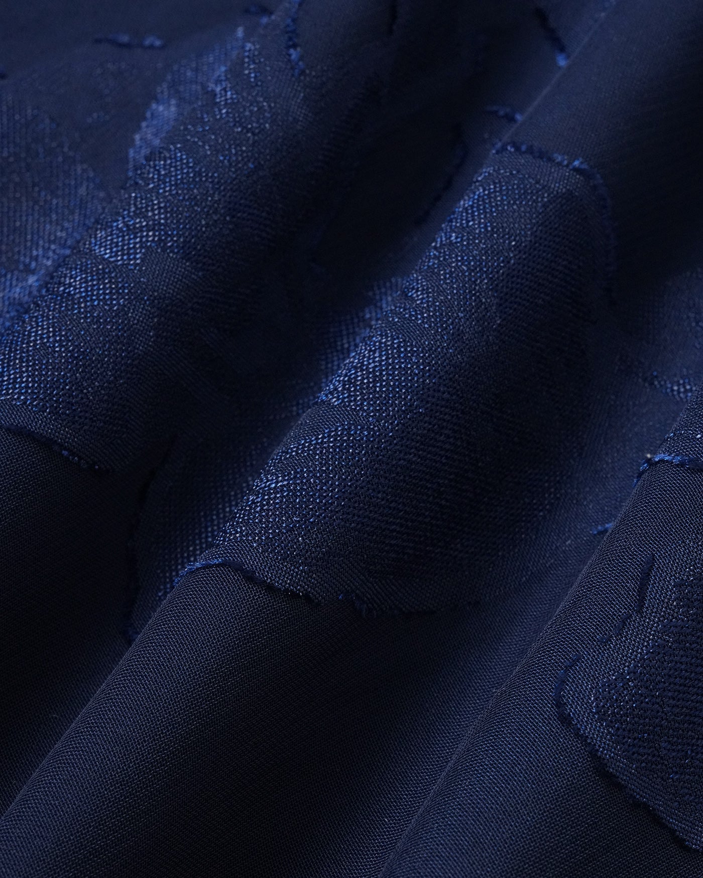 Navy Jacquard Maxi Dress with Slip Design