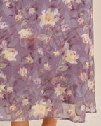 Jacquard Slip Maxi Dress in Purple X Cross Design