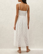 White Textured Cut-Out Maxi Dress
