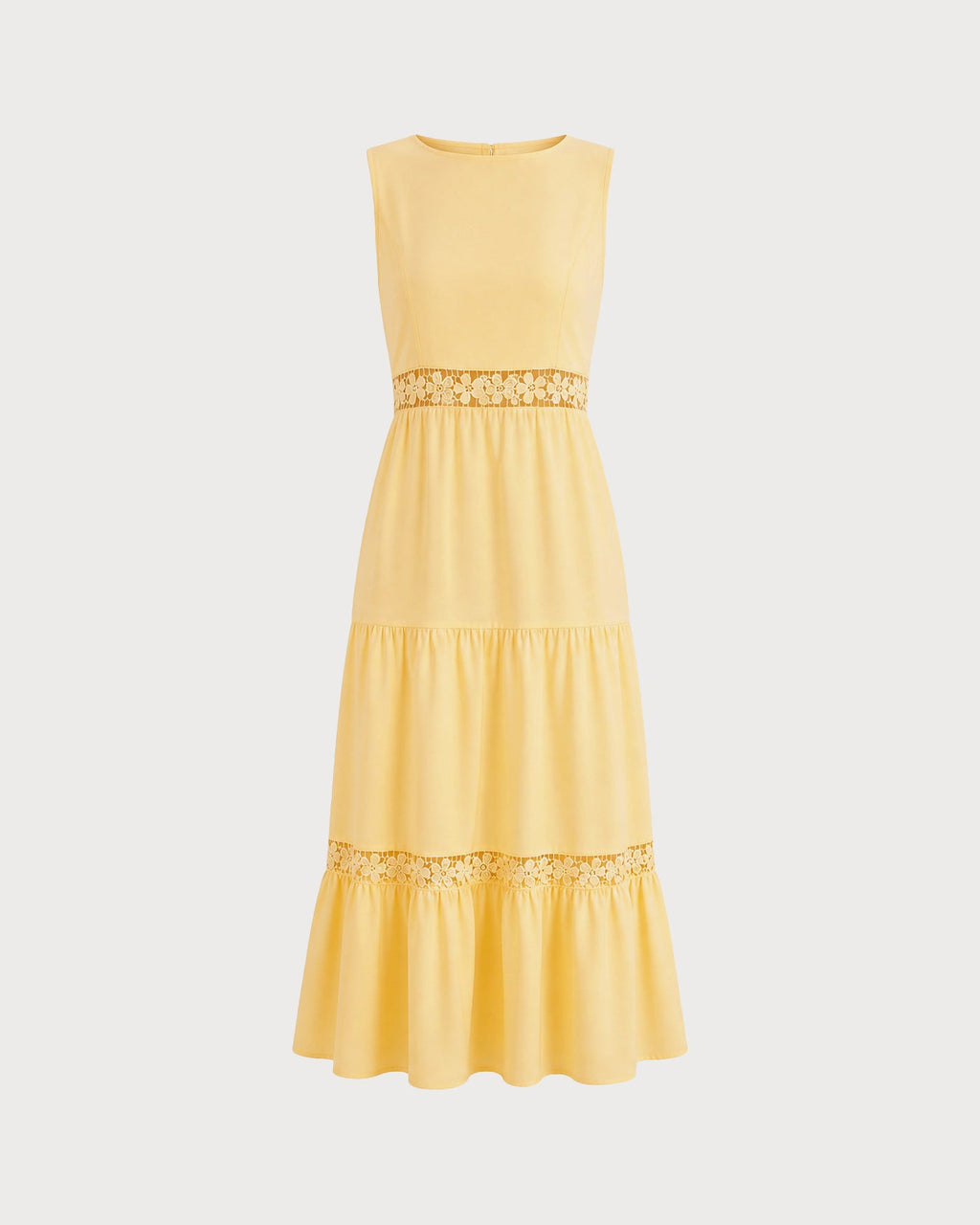 Yellow Sleeveless Maxi Dress with Shirred Details