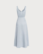Sleeveless Maxi Dress in Grey A-Line Style