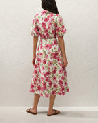 Floral Maxi Dress with Pink Collar