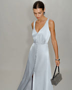 Sleeveless Maxi Dress in Grey A-Line Style