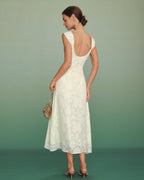 Apricot Jacquard A-Line Maxi Dress