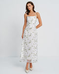 White Floral Maxi Dress with Slip Design