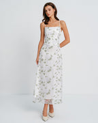 White Floral Maxi Dress with Slip Design