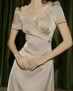 Maxi Dress with Apricot Lace Tunic