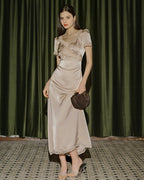 Maxi Dress with Apricot Lace Tunic