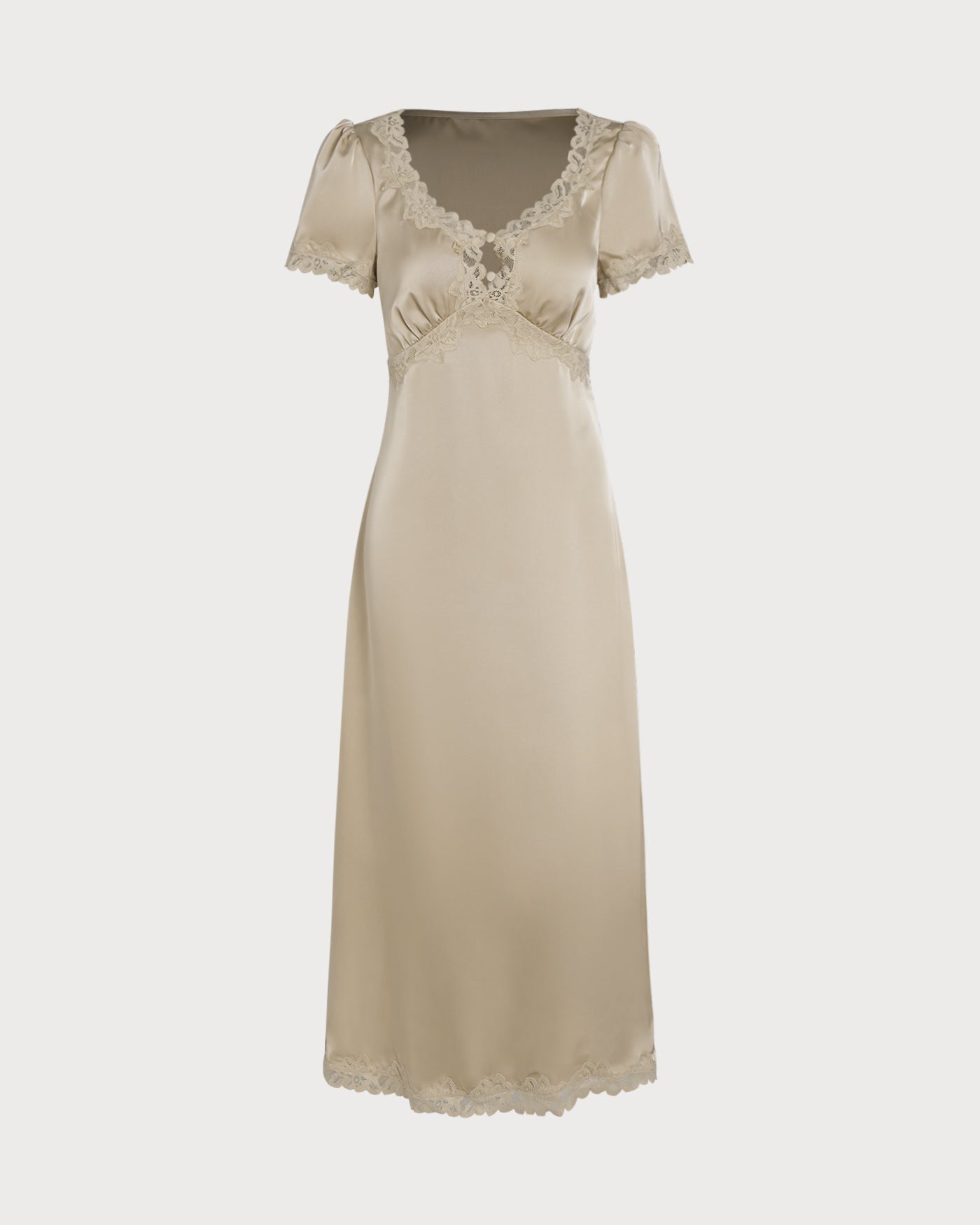 Maxi Dress with Apricot Lace Tunic