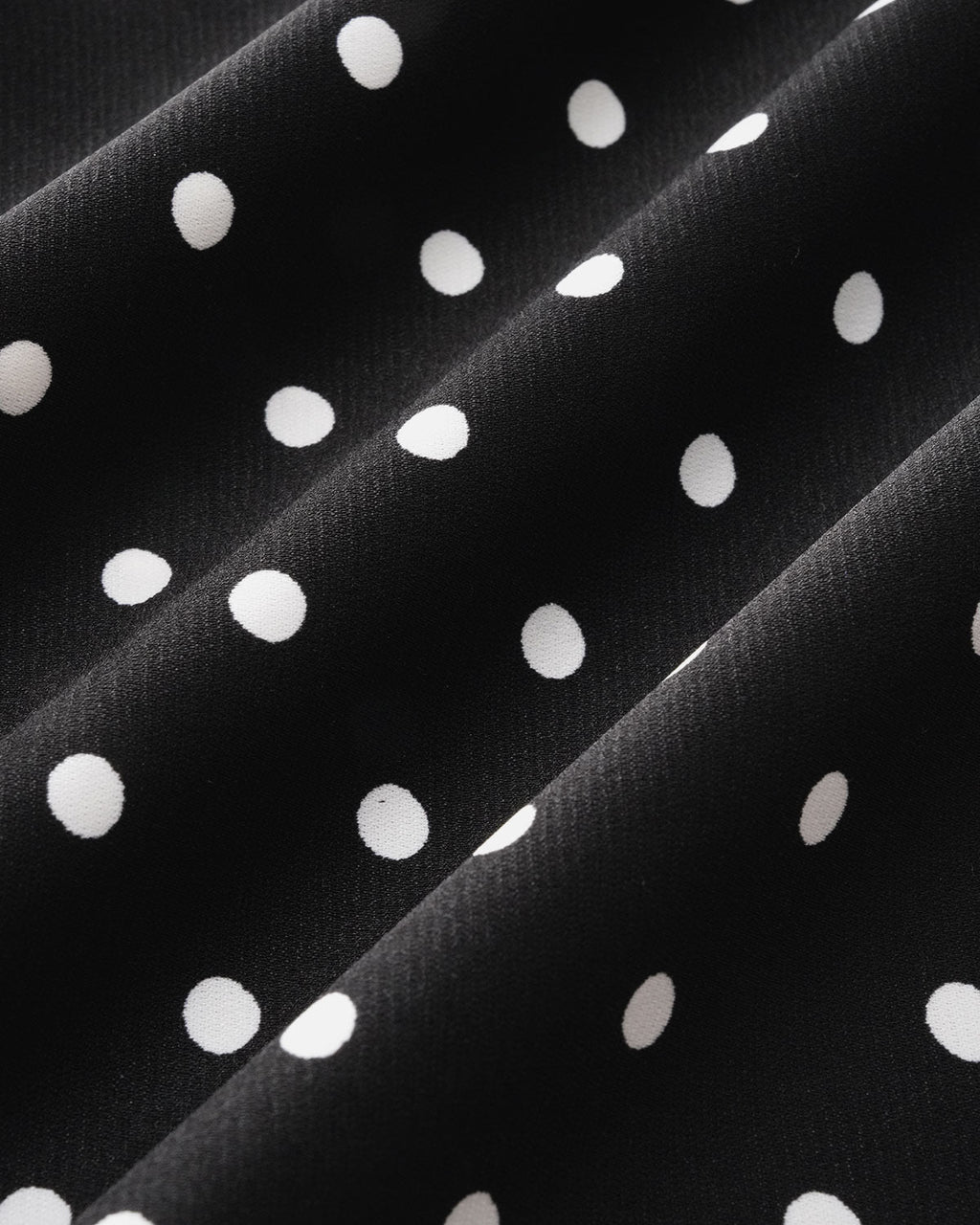 Maxi Dress with Cowl Neck and Black Polka Dots