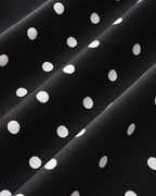 Maxi Dress with Cowl Neck and Black Polka Dots
