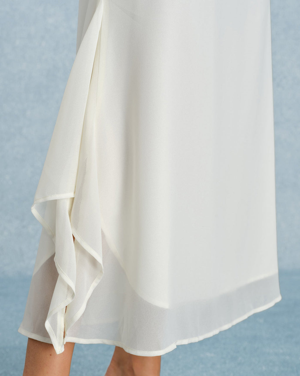 Apricot Chiffon Maxi Dress with Ruffle Slip Details