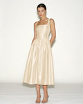 Apricot Zippered Midi Dress