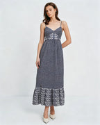 Plaid Midi Dress in Black