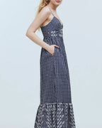 Plaid Midi Dress in Black