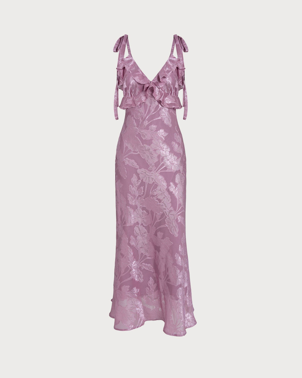 Maxi Dress in Purple Jacquard Fabric