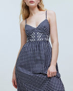 Plaid Midi Dress in Black