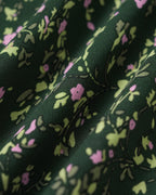 Floral Midi Dress with V-Neck in Green