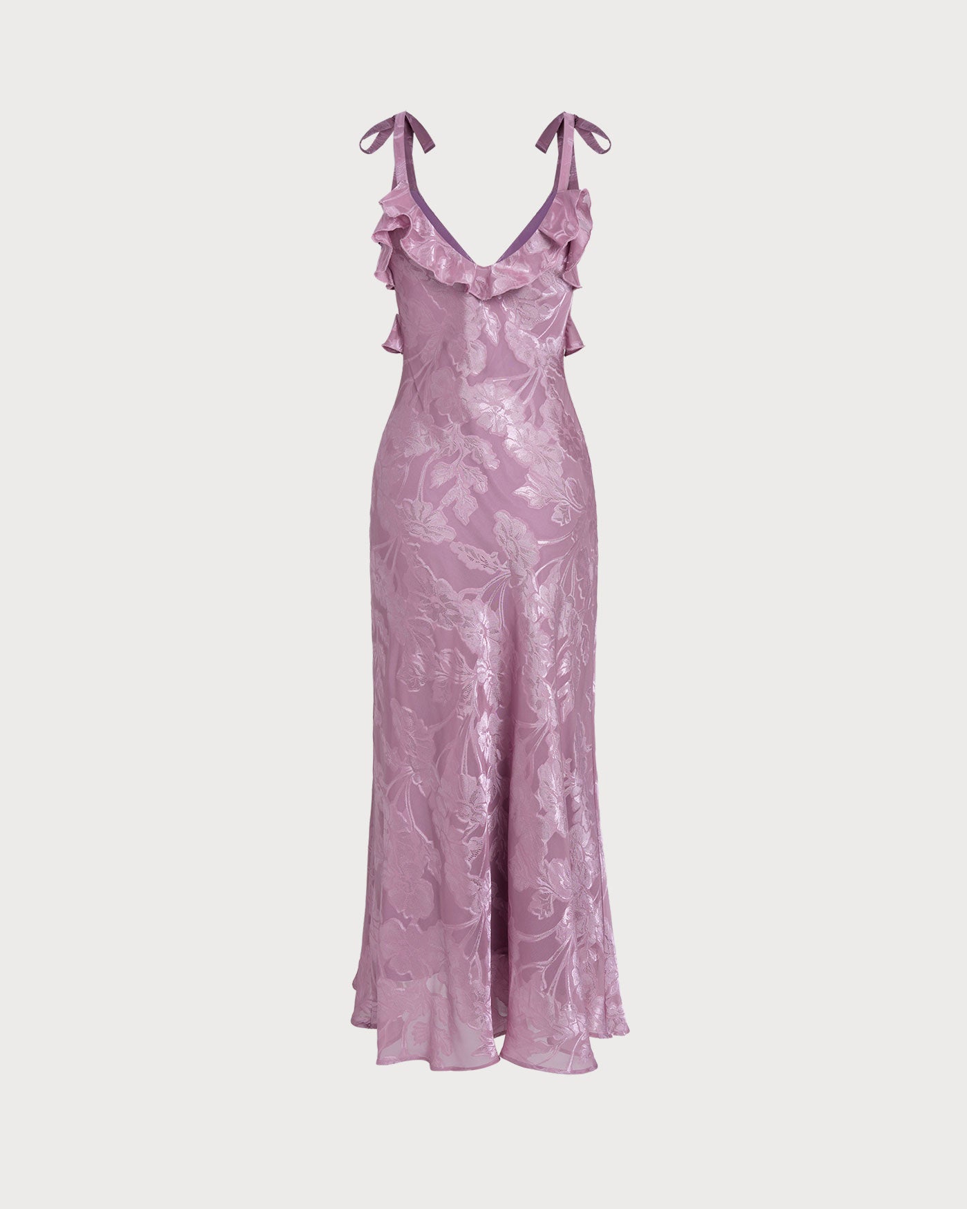 Maxi Dress in Purple Jacquard Fabric