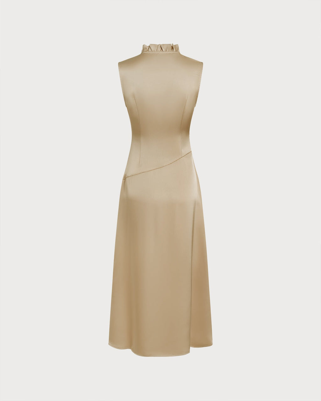 Ruffled Midi Dress in Apricot