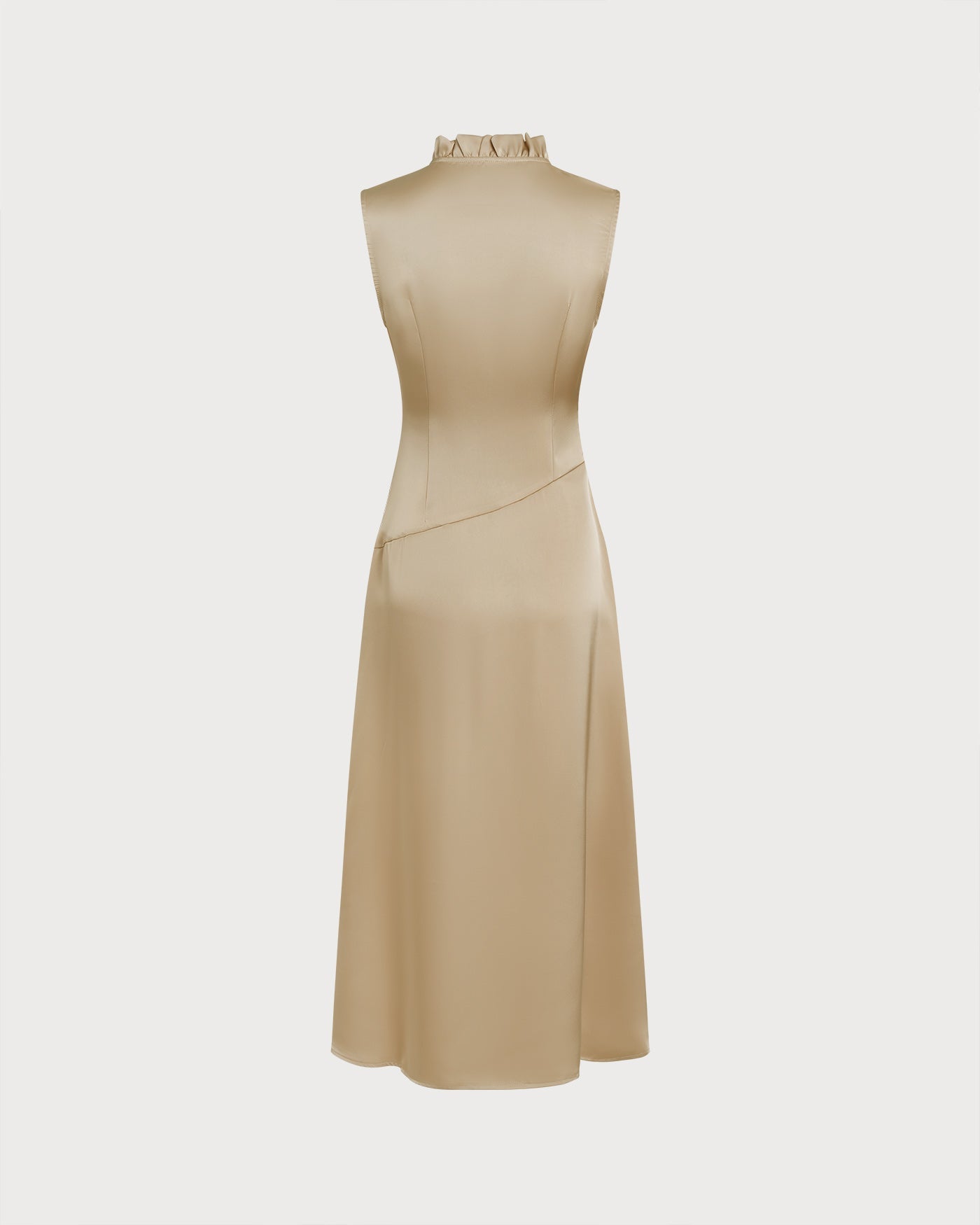 Ruffled Midi Dress in Apricot