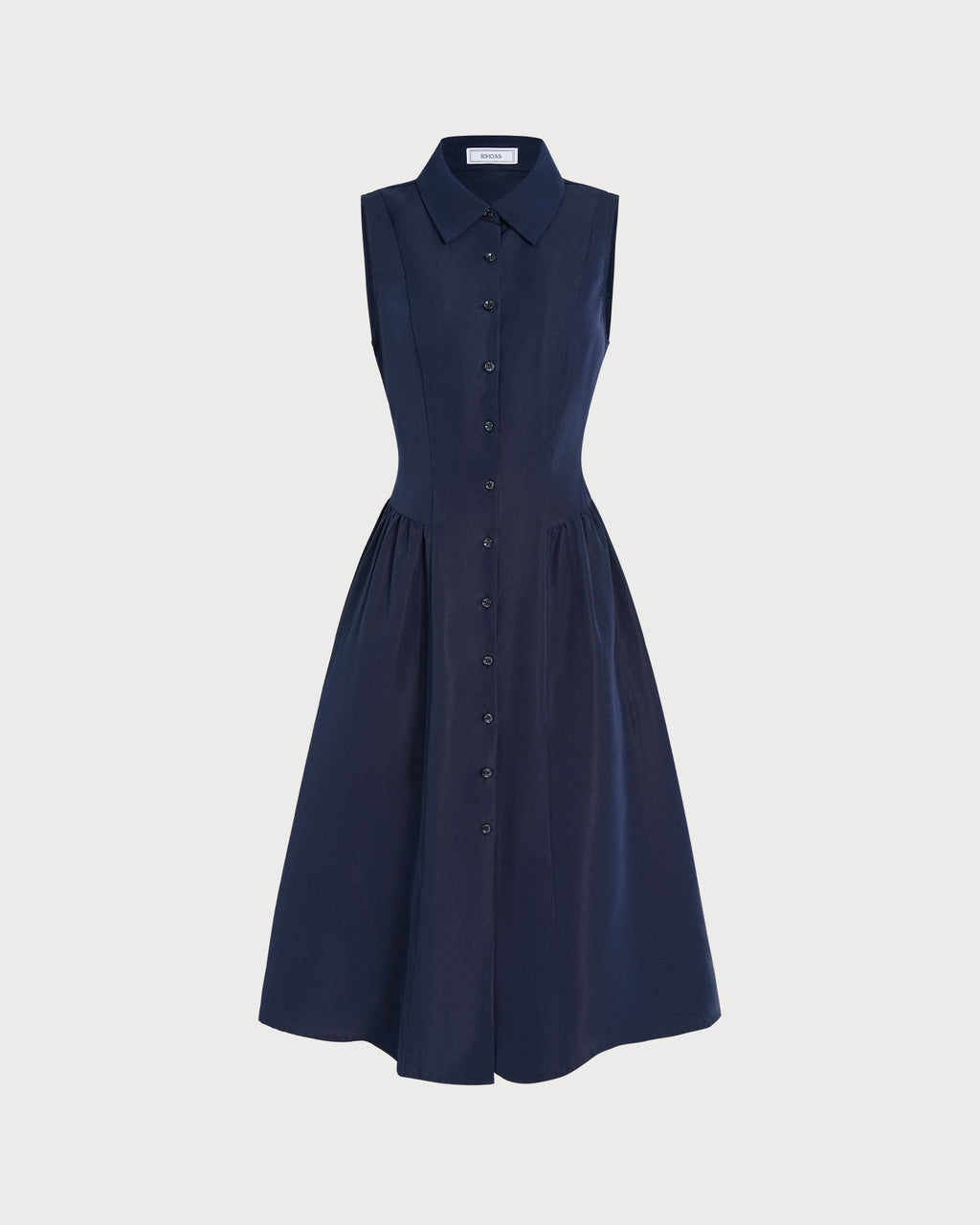 Blue Collar Button-Up Midi Dress