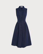 Blue Collar Button-Up Midi Dress