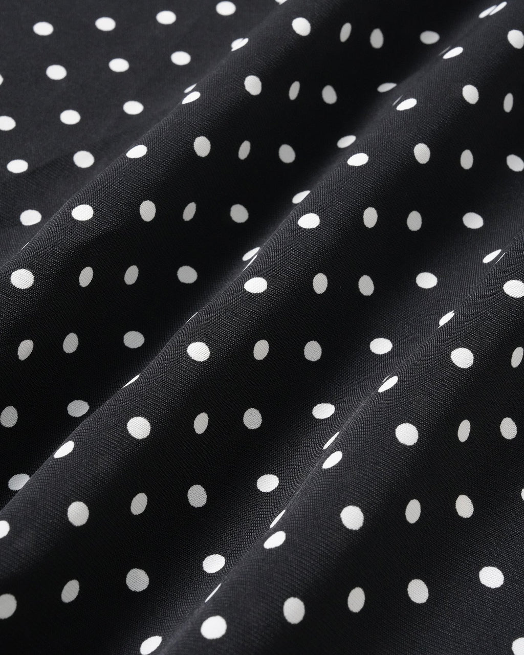 Polka Dot Midi Dress with Black Collar