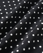 Polka Dot Midi Dress with Black Collar