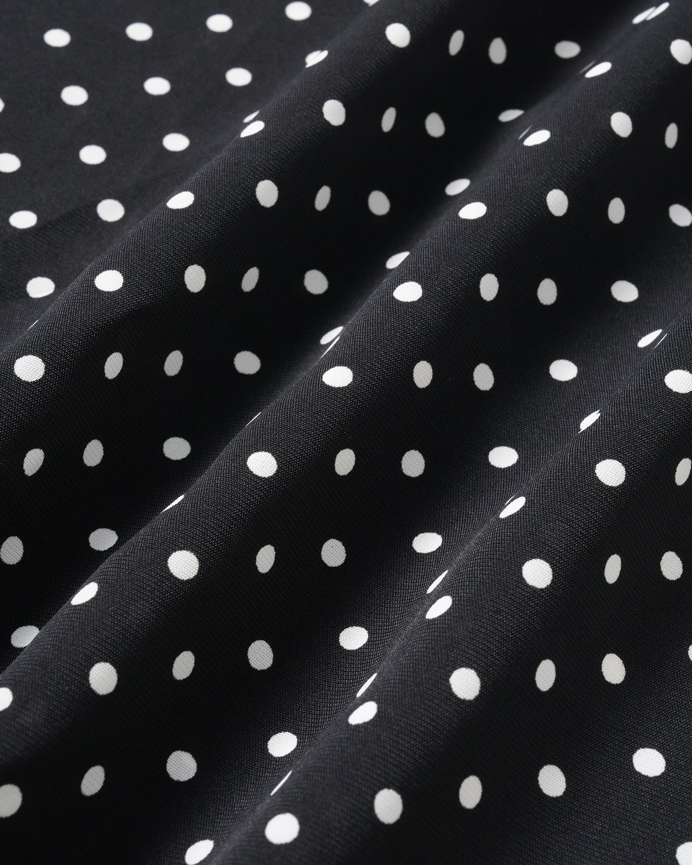 Polka Dot Midi Dress with Black Collar